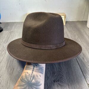 Frye Brown Western Rancher Hat Fedora With Leather Band